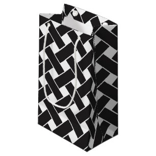 Petit Sac Cadeau Motif géométrique moderne noir et blanc