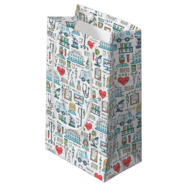 Petit Sac Cadeau Motif Médicale de conception (Devant Angle)