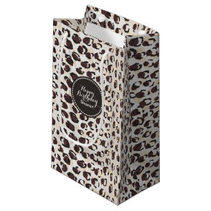 Petit Sac Cadeau Motif moderne chic brun cheetah imprimé monogramme