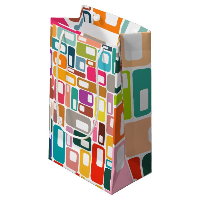Petit Sac Cadeau Motif moderne du milieu du siècle (Devant Angle)