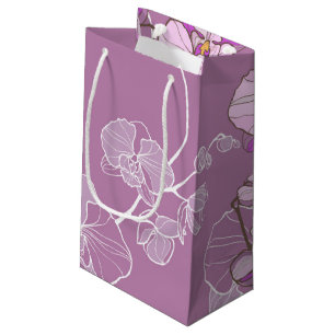 Petit Sac Cadeau Motif pourpre d'orchidée