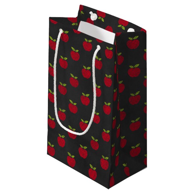 Petit Sac Cadeau Motif Red Apple Chalkboard (Devant Angle)