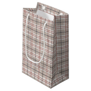 Petit Sac Cadeau Motif Tartan Tissu Tressé À La Main