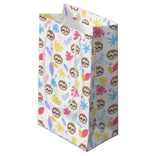 Petit Sac Cadeau Motif tropical de paresse et de feuille
