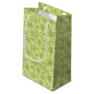 Petit Sac Cadeau Motif vert de palmiers