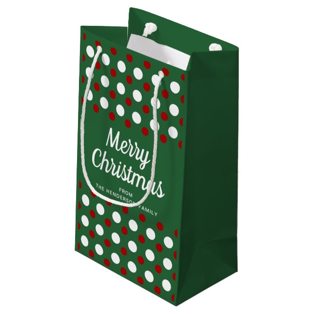 Petit Sac Cadeau Motif vert moderne Noël (Dos Angle)