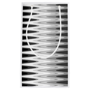 Petit Sac Cadeau Motif Zig Zag Noir Blanc Gris