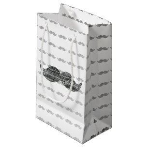 Petit Sac Cadeau Moustache noire