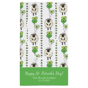 Petit Sac Cadeau Moutons et trèfles de la Saint-Patrick pour enfant