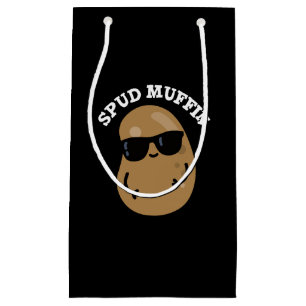 Petit Sac Cadeau Muffin Pud Funny Potato Pun Dark BG