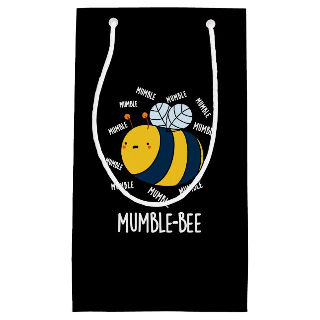 Petit Sac Cadeau Mumble Bee Funny Insect Pun Dark BG (Devant)