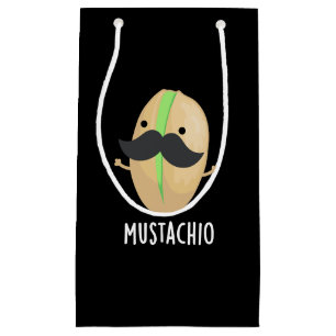 Petit Sac Cadeau Mustachio Funny Pistachio Mustache Pun Dark BG