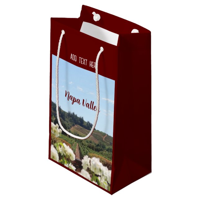 Petit Sac Cadeau Napa Valley, Californie Vignobles et fleurs (Devant Angle)