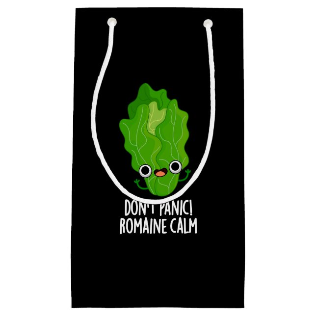 Petit Sac Cadeau Ne paniquez pas Romaine Calme Funny Veggie Pun Dar (Devant)