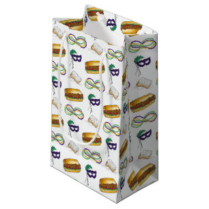 Petit Sac Cadeau New Orleans Mardi Gras Beignet Beads Mask Po'Boy