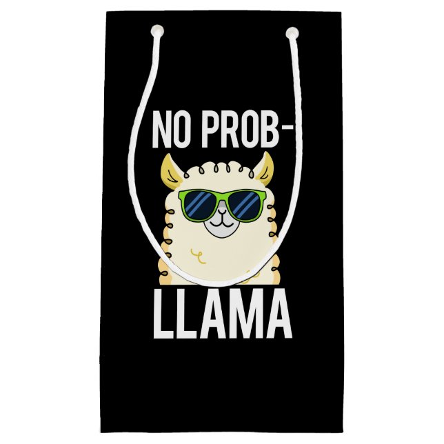 Petit Sac Cadeau No-Prob-Llama Drôle Cool Llama Pun Dark BG (Devant)