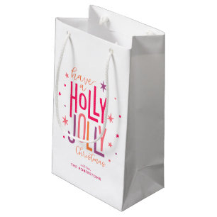 Petit Sac Cadeau Noël personnalisé "Holly Jolly"
