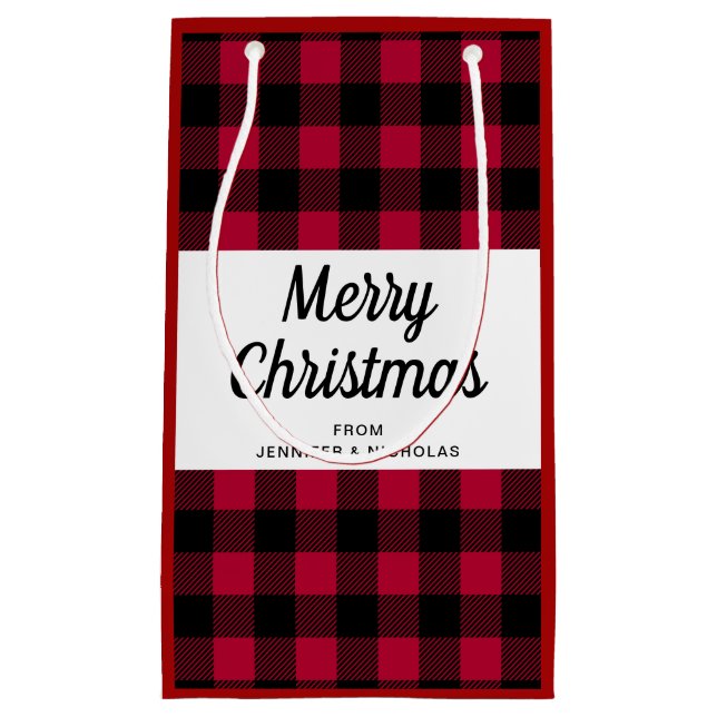 Petit Sac Cadeau Noël rouge classique (Devant)