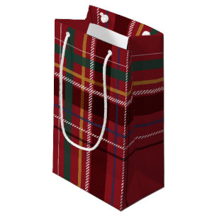 Petit Sac Cadeau Noël rouge platine simple vacances classique