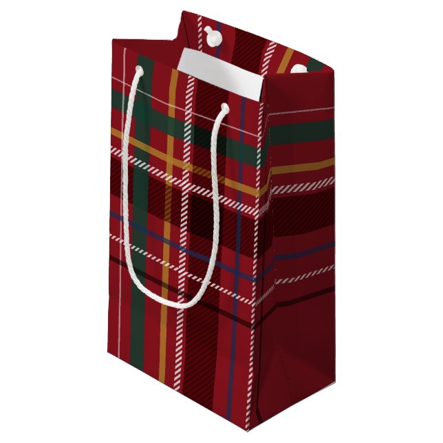 Petit Sac Cadeau Noël rouge platine simple vacances classique (Devant Angle)