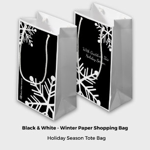 Petit Sac Cadeau Nom du logo de la société Black & White Holiday