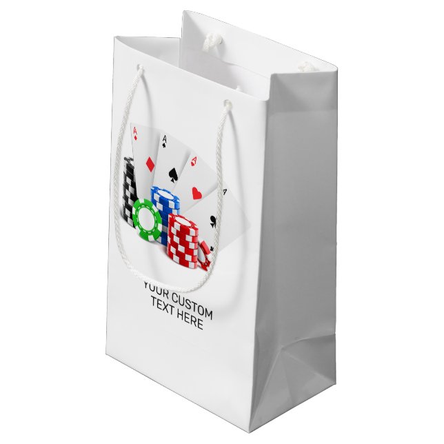 Petit Sac Cadeau Nom personnalisé Poker / Casino (Dos Angle)