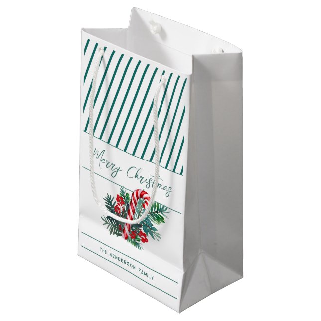 Petit Sac Cadeau Nom personnalisé | Sucre de canne & Grandes Vertes (Devant Angle)