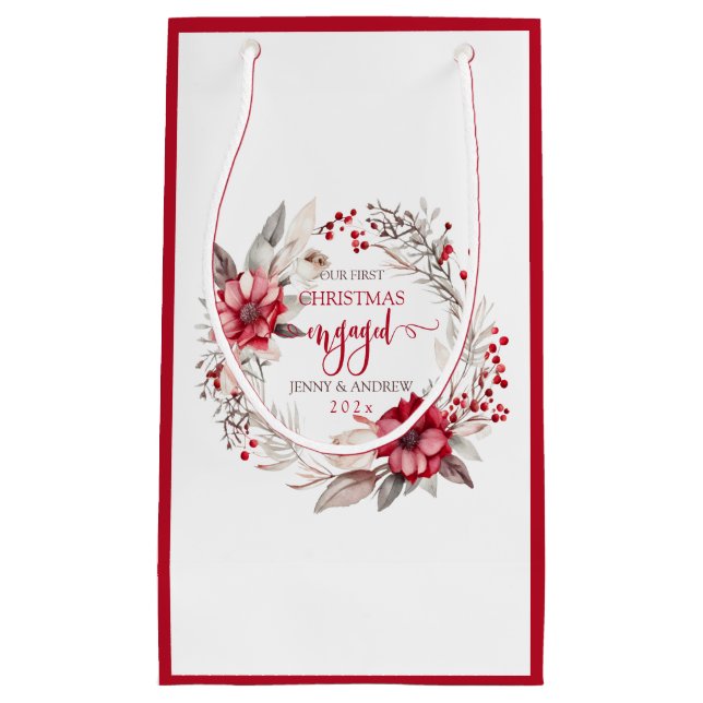 Petit Sac Cadeau Notre première couronne de Noël (Devant)