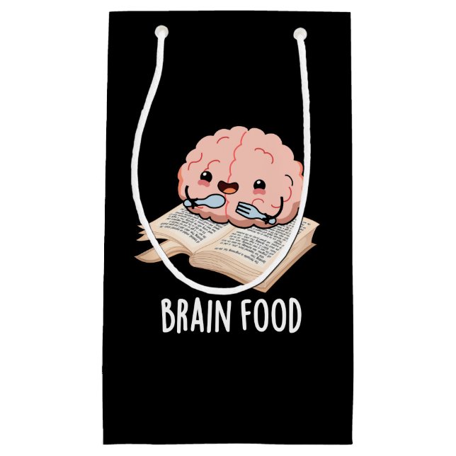 Petit Sac Cadeau Nourriture du cerveau amusant Anatomie jeu de mots (Devant)