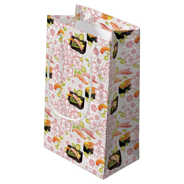 Petit Sac Cadeau Nourriture japonaise : Motif 2 de sushi (Dos Angle)