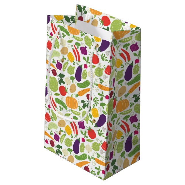 Petit Sac Cadeau Nourriture sur un arrière - plan blanc (Dos Angle)