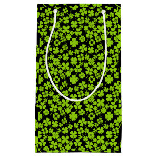 Petit Sac Cadeau Nouveau motif.feuilles de trèfle 01 Black BG