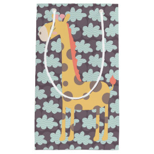Petit Sac Cadeau Nuages et girafes