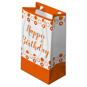 Petit Sac Cadeau Occasion Orange et Blanc