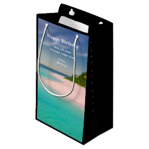 Petit Sac Cadeau Océan aigue-marine Plage tropicale Paysage d'anniv