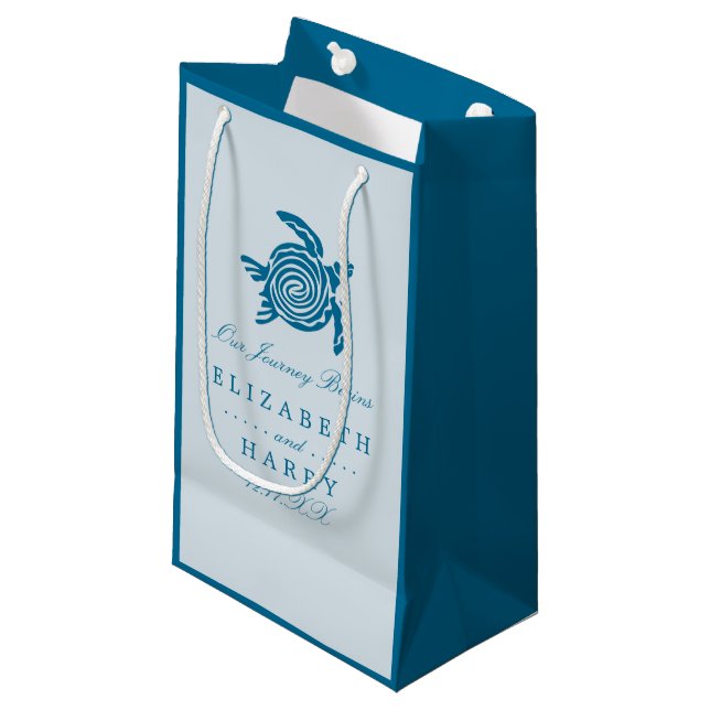 Petit Sac Cadeau Ocean Sea Turtle, Sea Blue Beach Wedding (Devant Angle)