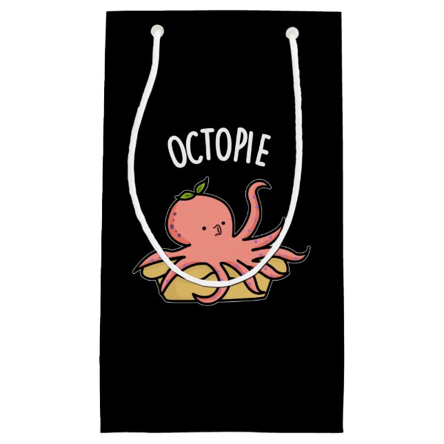 Petit Sac Cadeau Octo-pie Funny Octopus Pie Pun Pie Dark BG (Devant)