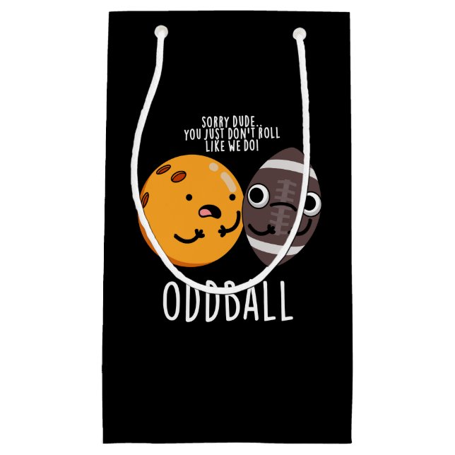 Petit Sac Cadeau Oddball drôle jeu de football BG foncé (Devant)