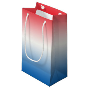 Petit Sac Cadeau Ombre blanc et bleu rouge