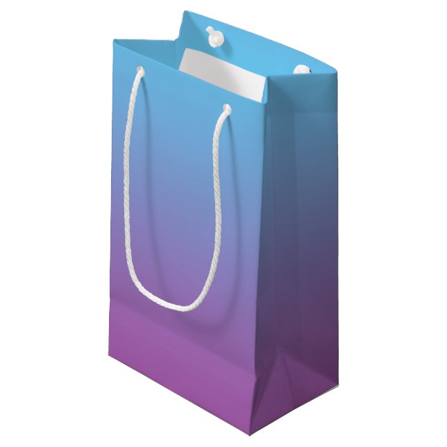 Petit Sac Cadeau Ombre bleu et pourpre (Devant Angle)