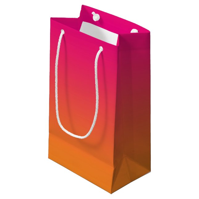 Petit Sac Cadeau Ombre rose et orange (Devant Angle)