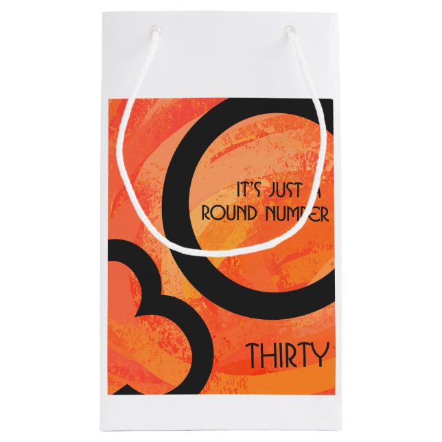 Petit Sac Cadeau Orange 30 décades Anniversaire (Dos)