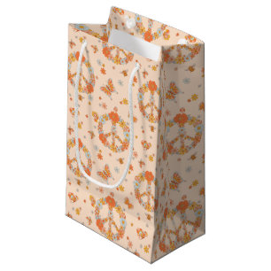 Petit Sac Cadeau Orange Peace Floral