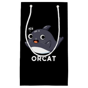 Petit Sac Cadeau Orcat Funny Chat Orca Pun Dark BG