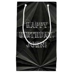 Petit Sac Cadeau Origami noir Motif pour l'anniversaire