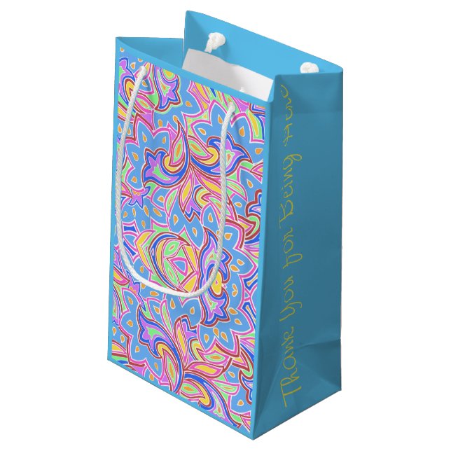 Petit Sac Cadeau Paisley Multi Personnalisé (Dos Angle)