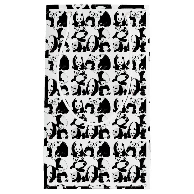 Petit Sac Cadeau Panda motif White BG (Devant)