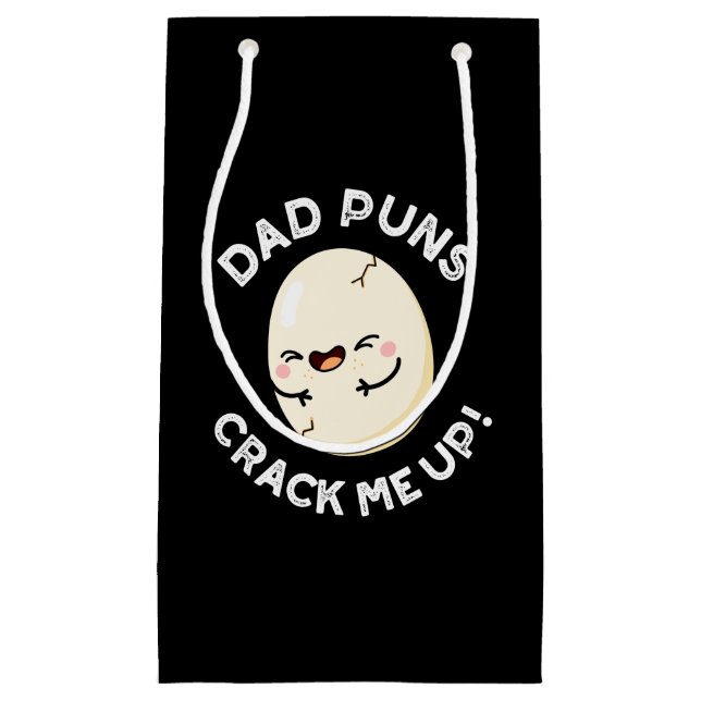 Petit Sac Cadeau Papa Puns M'Accroche Drôle Oeuf Pun Dark BG (Devant)