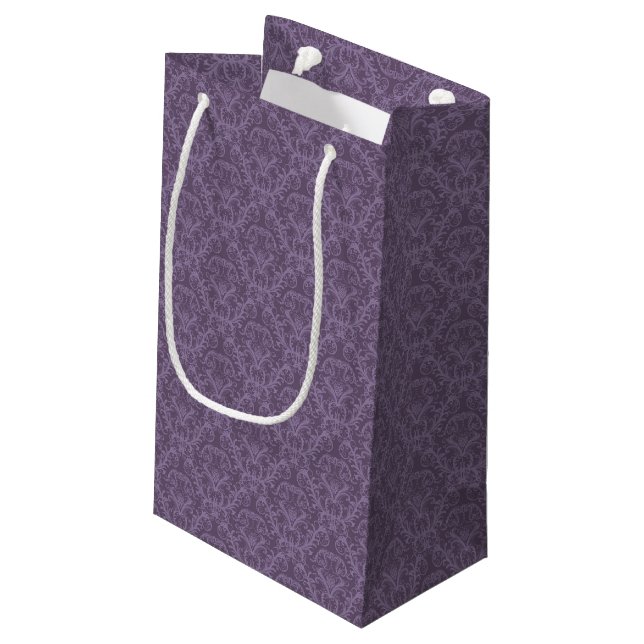 Petit Sac Cadeau Papier peint floral pourpre 2 (Dos Angle)