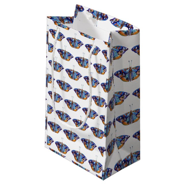 Petit Sac Cadeau Papillon d'aquarelle violet personnalisé (Devant Angle)